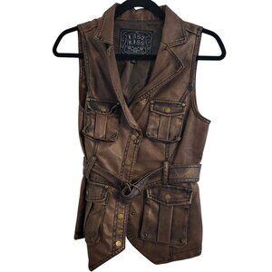 LAST KISS | Brown Wood Vintage Vest Jacket